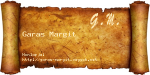 Garas Margit névjegykártya
